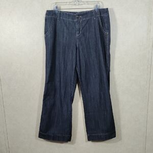 04126 FINAL PRICE Venezia indigo wash wide leg jeans w/ cuffed hem 16W